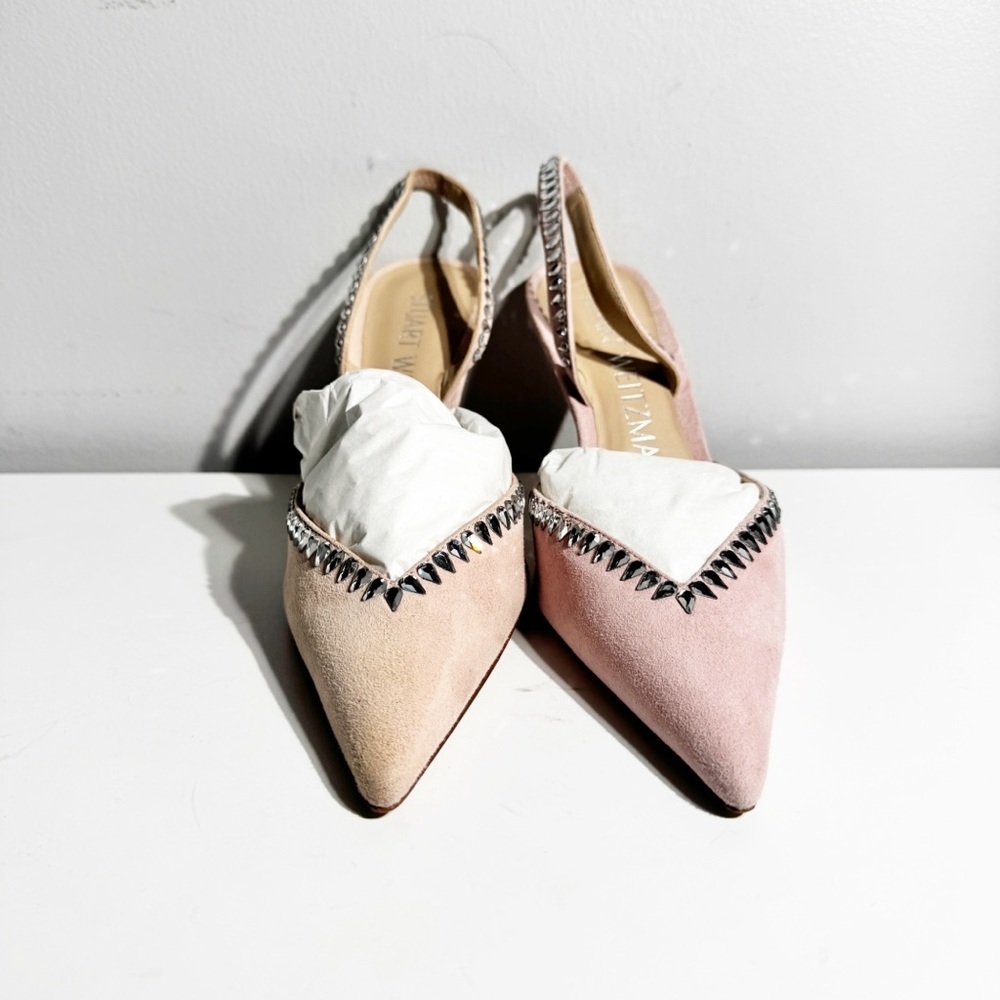 Stuart Weitzman Gemcut XCurve 85 in Suede Ballet Pink  size 6 - Picture 2 of 7